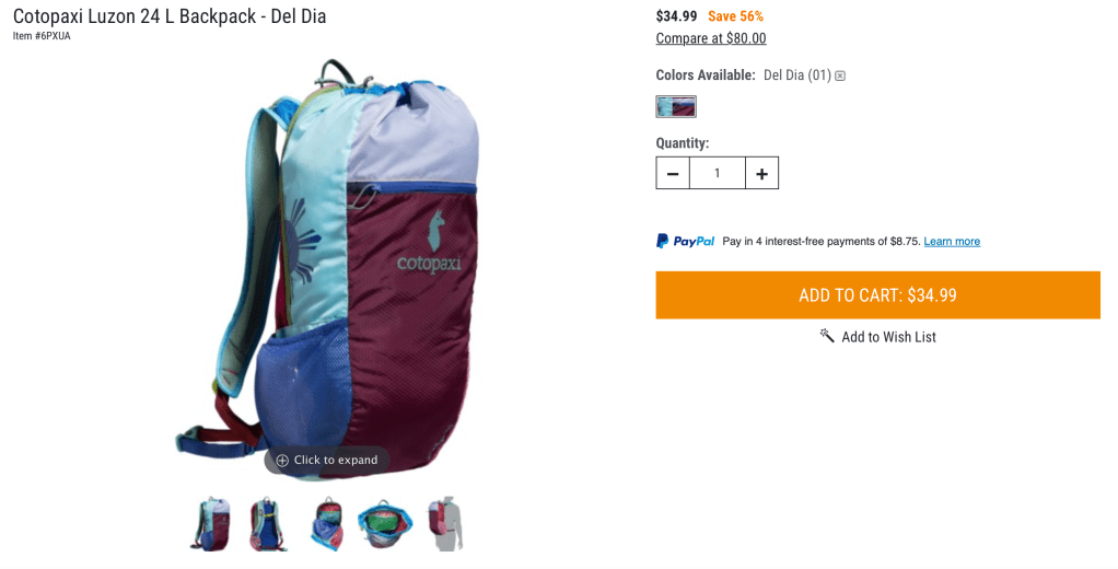 Cotopaxi Luzon 24 L Backpack - Del Dia $34.99