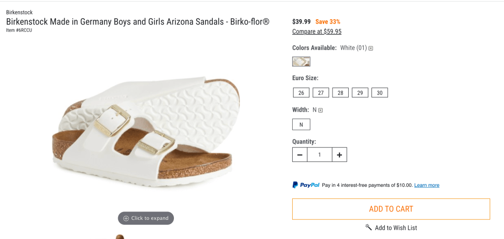 Birkenstock Made in Germany Boys and Girls Arizona Sandals - Birko-flor®
$39.99 