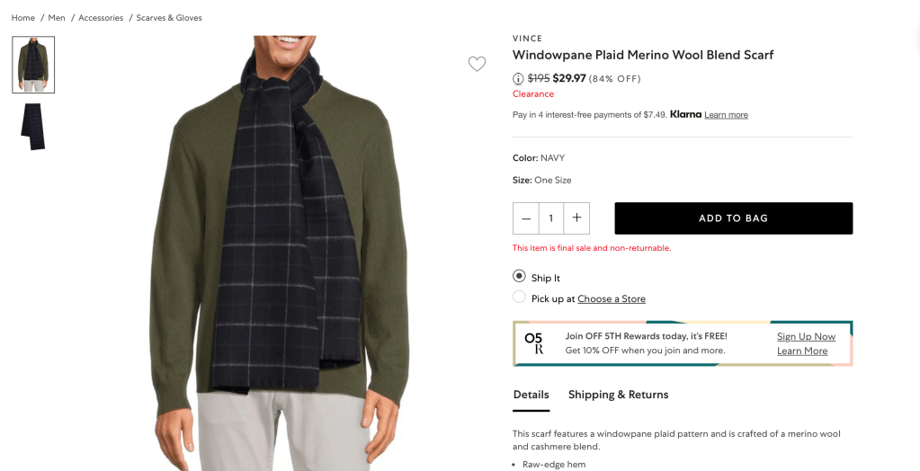 VINCEWindowpane Plaid Merino Wool Blend Scarf
Price reduced from$195 to $29.97 (84% OFF)