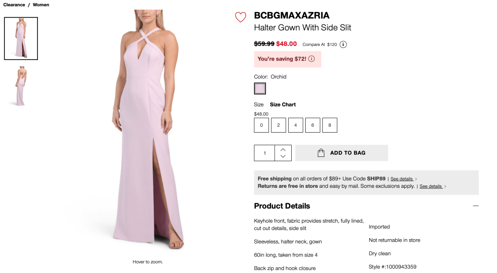 BCBGMAXAZRIA
Halter Gown With Side Slit

original price:$59.99 new price: $48.00  