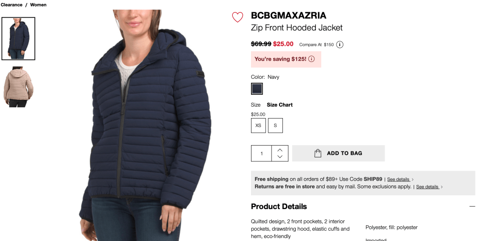 BCBGMAXAZRIA
Zip Front Hooded Jacket

original price:$69.99 new price: $25.00