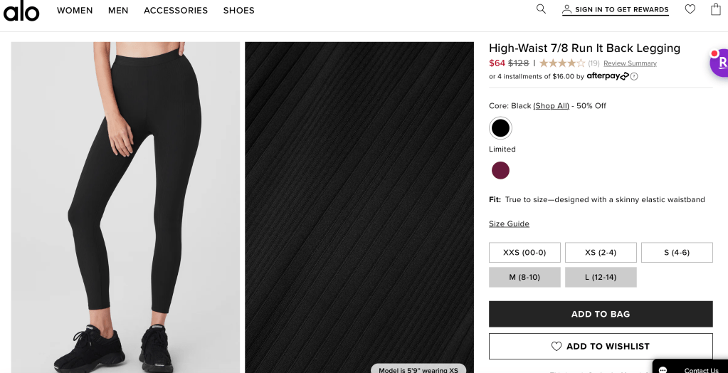 High-Waist 7/8 Run It Back Legging
$64