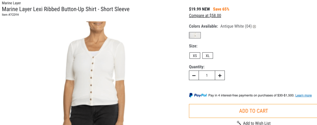 Marine Layer Lexi Ribbed Button-Up Shirt - Short Sleeve
$19.99 