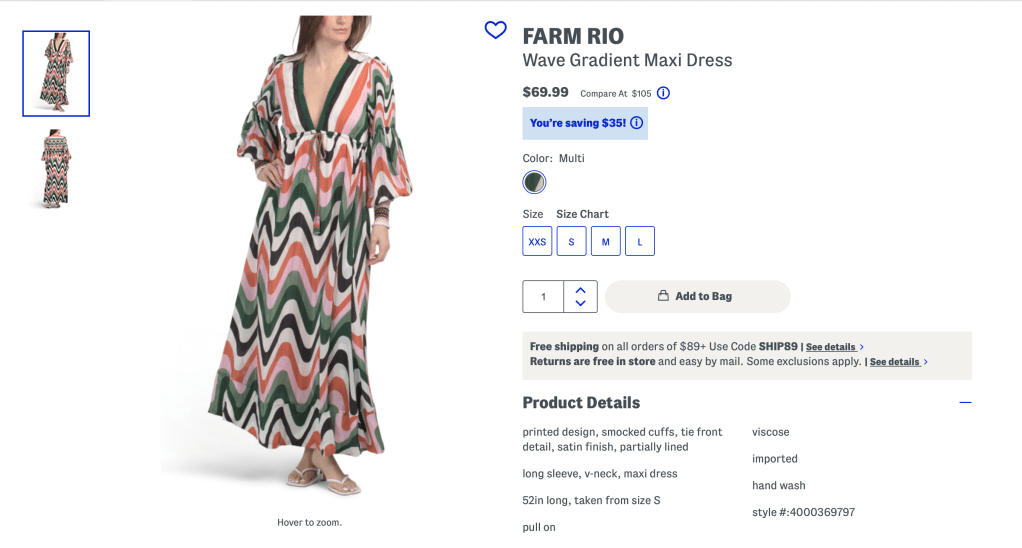 FARM RIO
Wave Gradient Maxi Dress

$69.99
