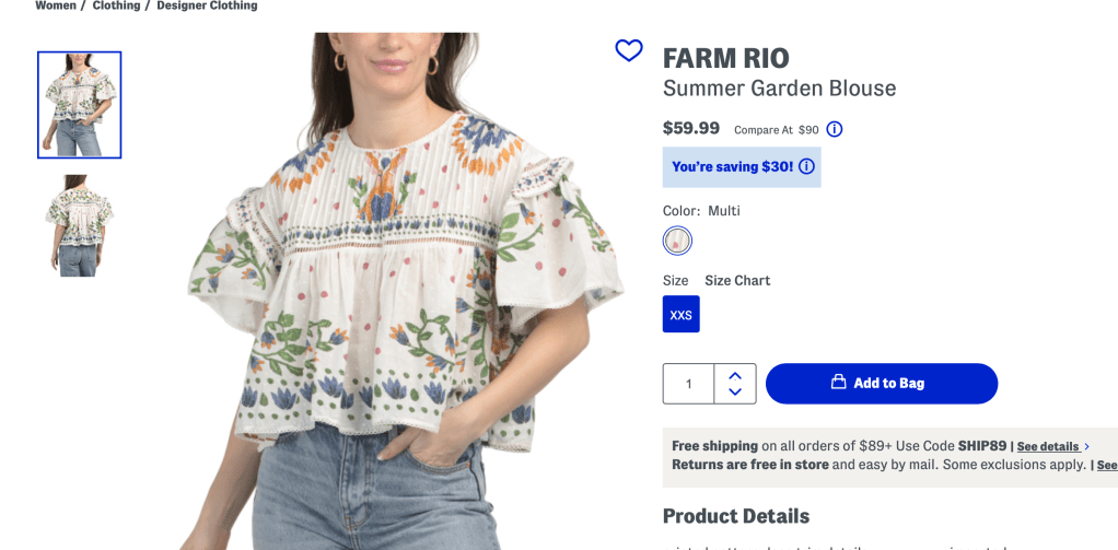 FARM RIO
Summer Garden Blouse

$59.99