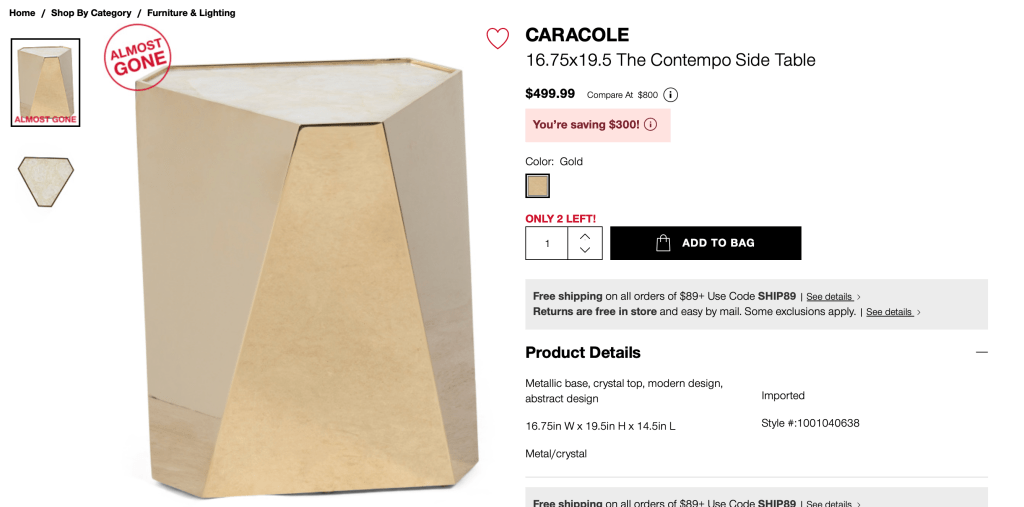 CARACOLE
16.75x19.5 The Contempo Side Table

$499.99
