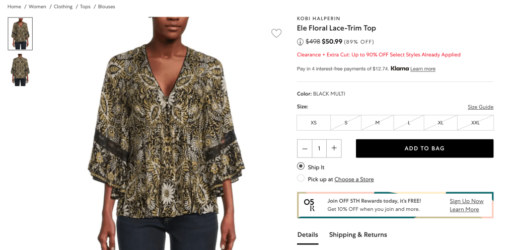 KOBI HALPERIN Ele Floral Lace-Trim Top
 $50.99 (89% OFF)
