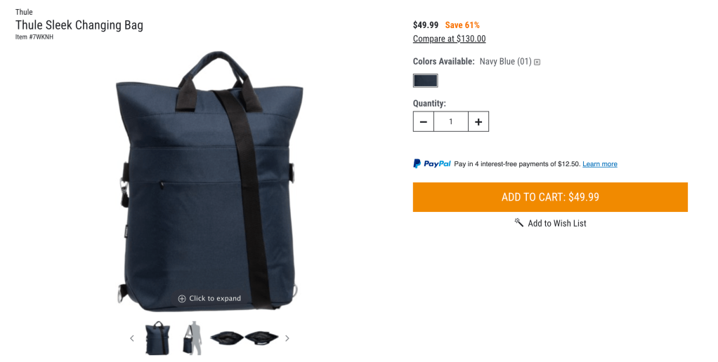 Thule Sleek Changing Bag
$49.99 Save 61%