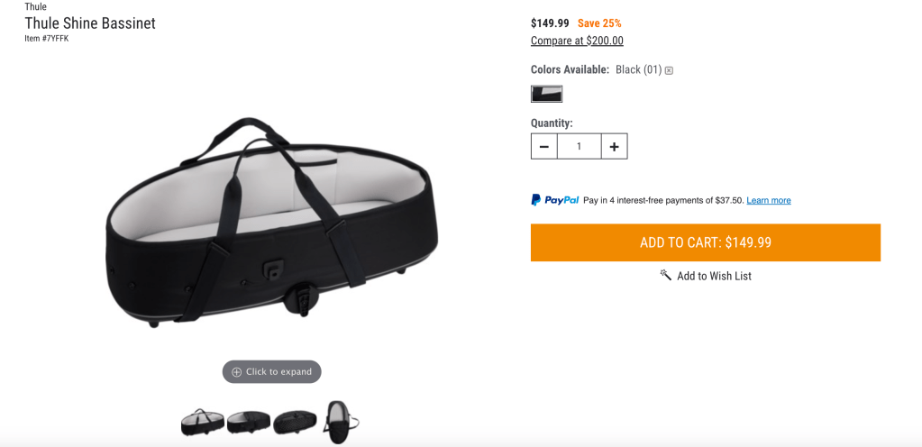 Thule Shine Bassinet 
$149.99 