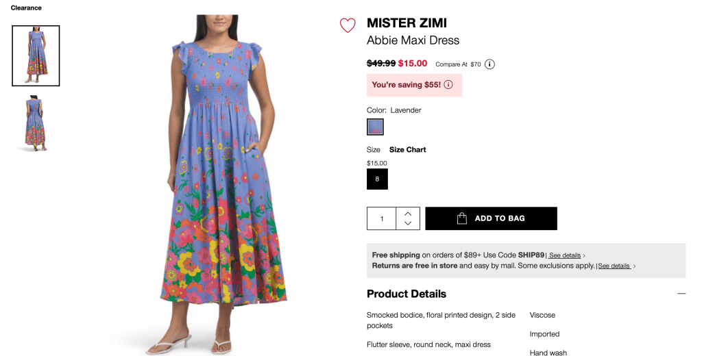 MISTER ZIMI
Abbie Maxi Dress
original price:$49.99 new price:$15.00